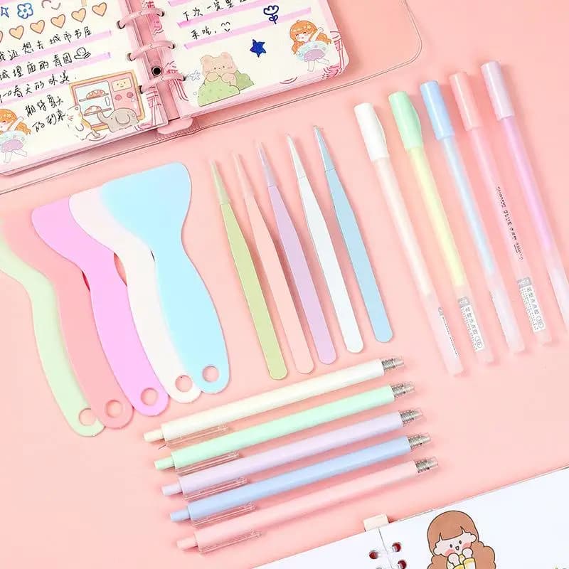 4 pcs/set manual Dot tool set ceramic pen Utility knife tweezers shovel for children students decoration Scrapbooking DIY