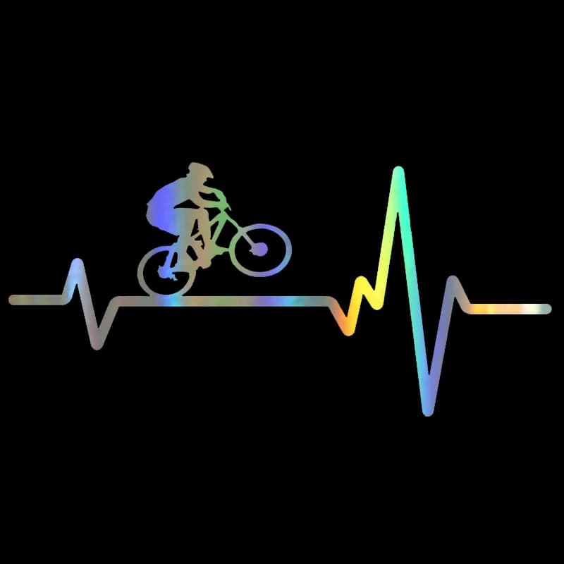 LYKX Cycling Helmet Heartbeat Car Sticker Waterproof Vinyl Decal for Motorcycle Mountain Bike Decor