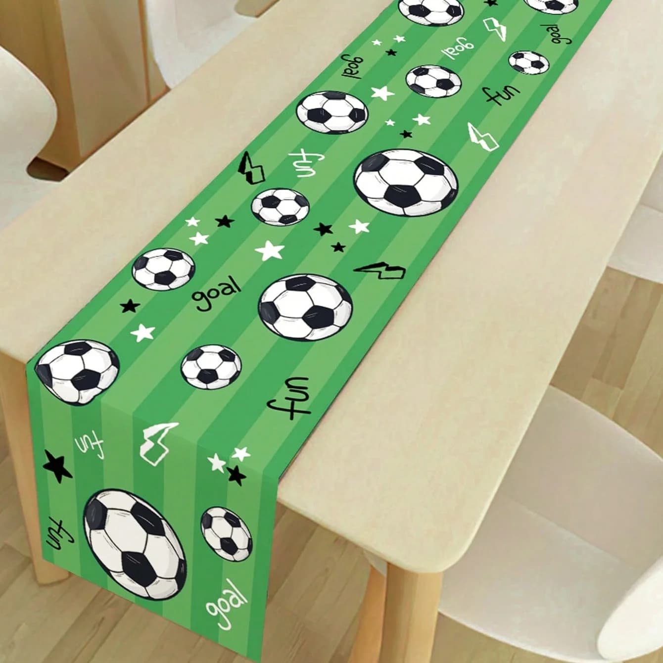 1 tovaglia da tavolo a tema calcio, tovaglia verde con stampa stadio, tessuto decorativo per feste di compleanno per ragazzi
