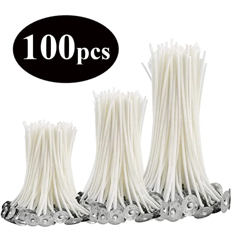 Smoking-Free Candle Stoppini 2,6-20 cm pre-coated cotton with metal support tabs Tools for the production of hand-made candles