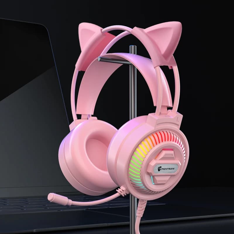 Gaming Headset PSH-400 7.1 USB RGB Light Wired Mic Noise Cancelling Comfortable Earmuff for PC Laptop Phone