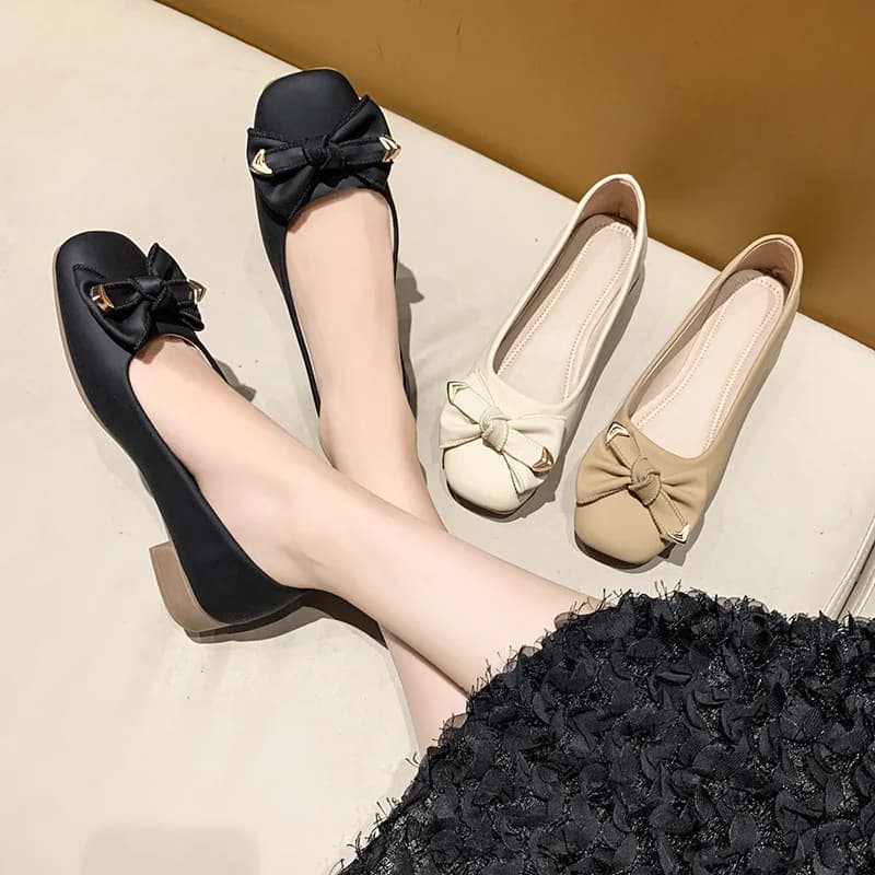 Mocassini da donna 2026 con fiocco decorativo, slip-on, scarpe basse estive leggere e traspiranti con suola morbida, casual - Zapatos de mujer