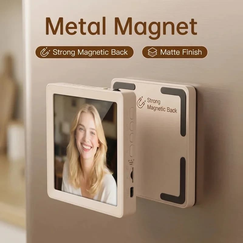 4" DIY Photo Frame Wireless Bluetooth Speaker Magnetic Design Desktop Picture Decor Audio Support Recording TF Card Playback