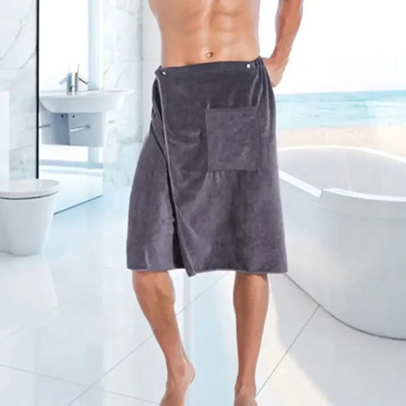 Men's Hot Sale Magic Microfiber Bathroom Towel with Soft Pocket Beach Towel Easy to wear