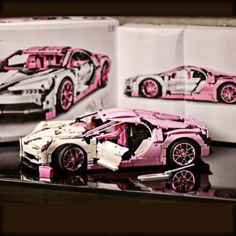 Nuova Super Auto Tecnica 1388 Pezzi Blocchi da Costruzione 1:14 Auto Rosa Giocattolo Puzzle Regalo di Compleanno per Bambini