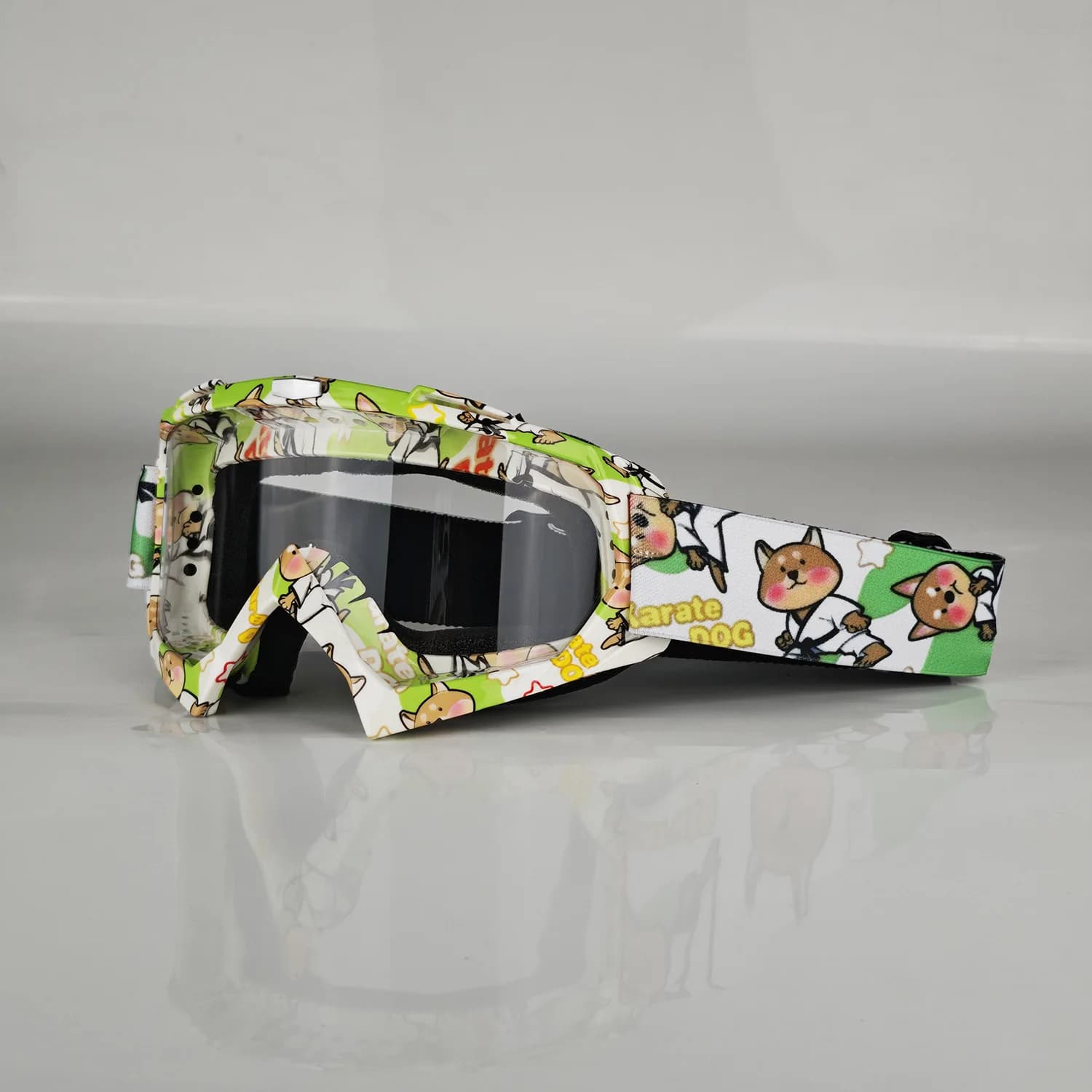 Unisex Colorful Motocross Ski Goggles With Cartoon Pattern, UV400 Wind‑Dust‑Proof for Outdoor Off‑Road Riding & Skiing