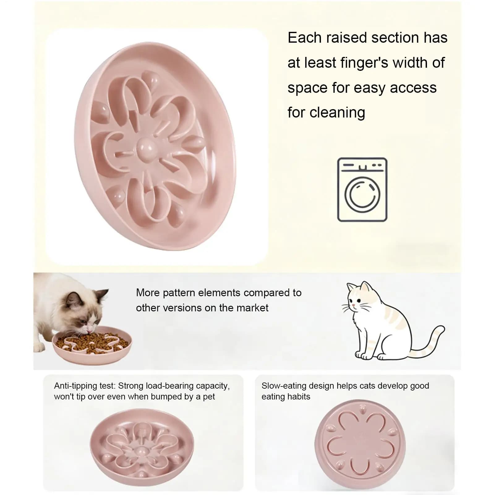 Ciotola per Gatti Anti-Soffocamento, Proteggi-Sniffi, Ciotola Lenta per Gattini, Ciotola per Alimenti Umidi per Cuccioli di Taglia Piccola, Media e Grande, per Interni