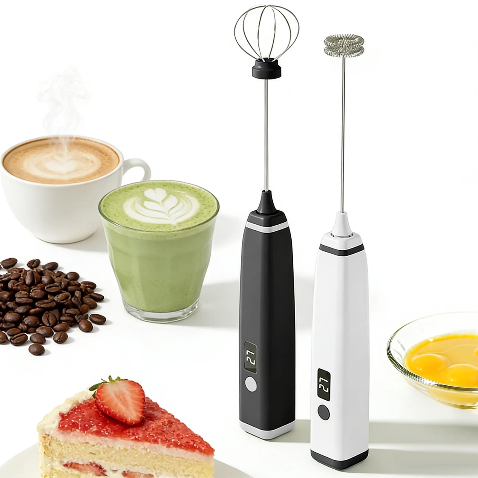 Portable Wireless Frames for Camping Frames Electric Rechargeable Egg Blender for Drinks Foam Maker