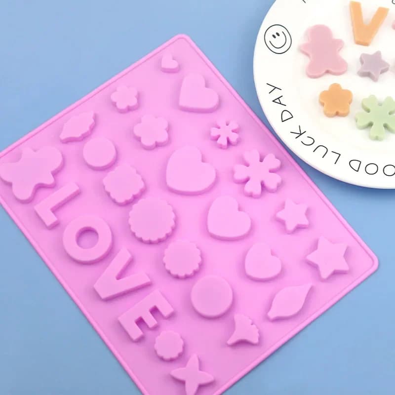 Love English Alphabet Flower stampo per cioccolato in Silicone, stampo per griglia di ghiaccio XG118