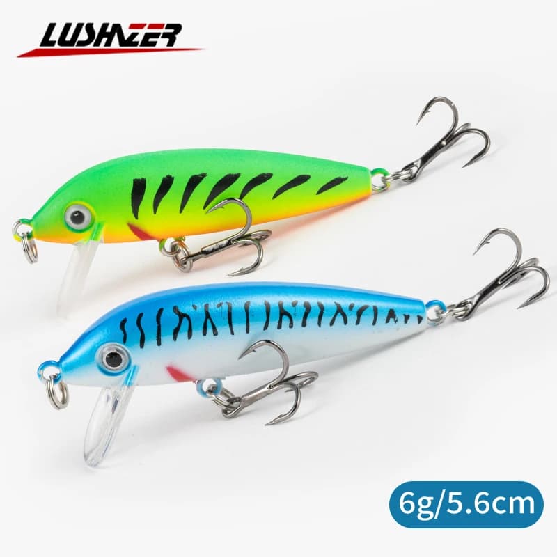 Esche affondanti LUSHAZER Minnow 56mm 6g per la pesca al Black Bass, Mini Esche Artificiali Dure, Piccoli Crankbait, Pencil Wobblers, Esche Dure