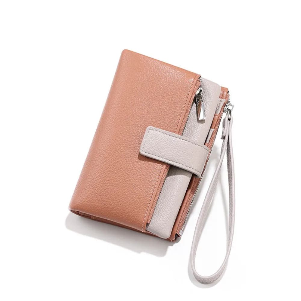 Fashion PU Leather Ladies Clutch Wallet Large Capacity Two-Fold Coin Purse Color Splicing Ultra-Light Card Holder Daily Use