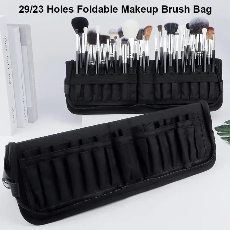 29/23 holes folding makeup brush bag Women's makeup brush bag Organizer tool bag Travel dust cosmetic set Toiletry items