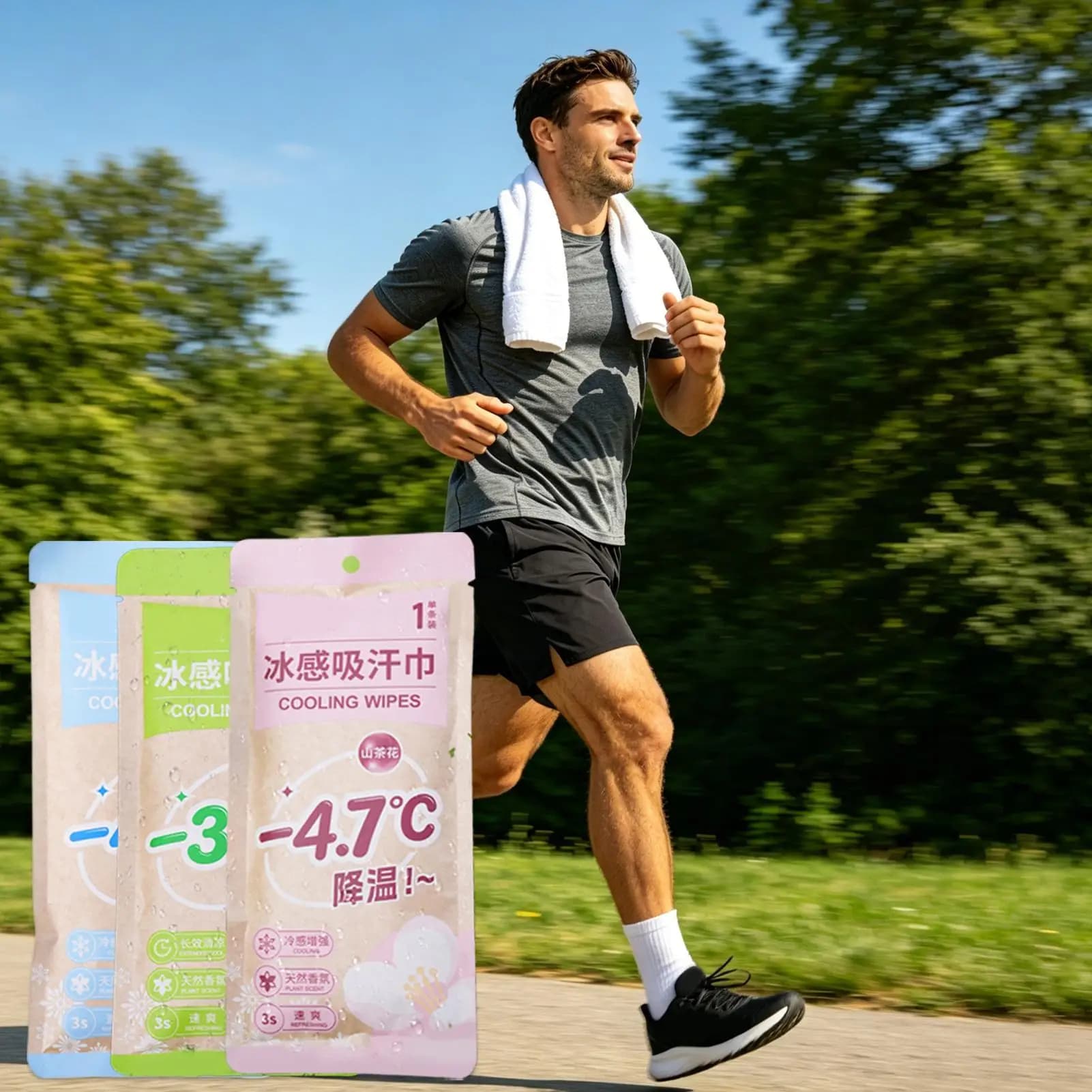 Hot Weather Cooling Wipes Cooling Towels For Hot Weather 9 Pieces Portable Quick-Dry Wipes For Travel Summer Beach Gym Fitness