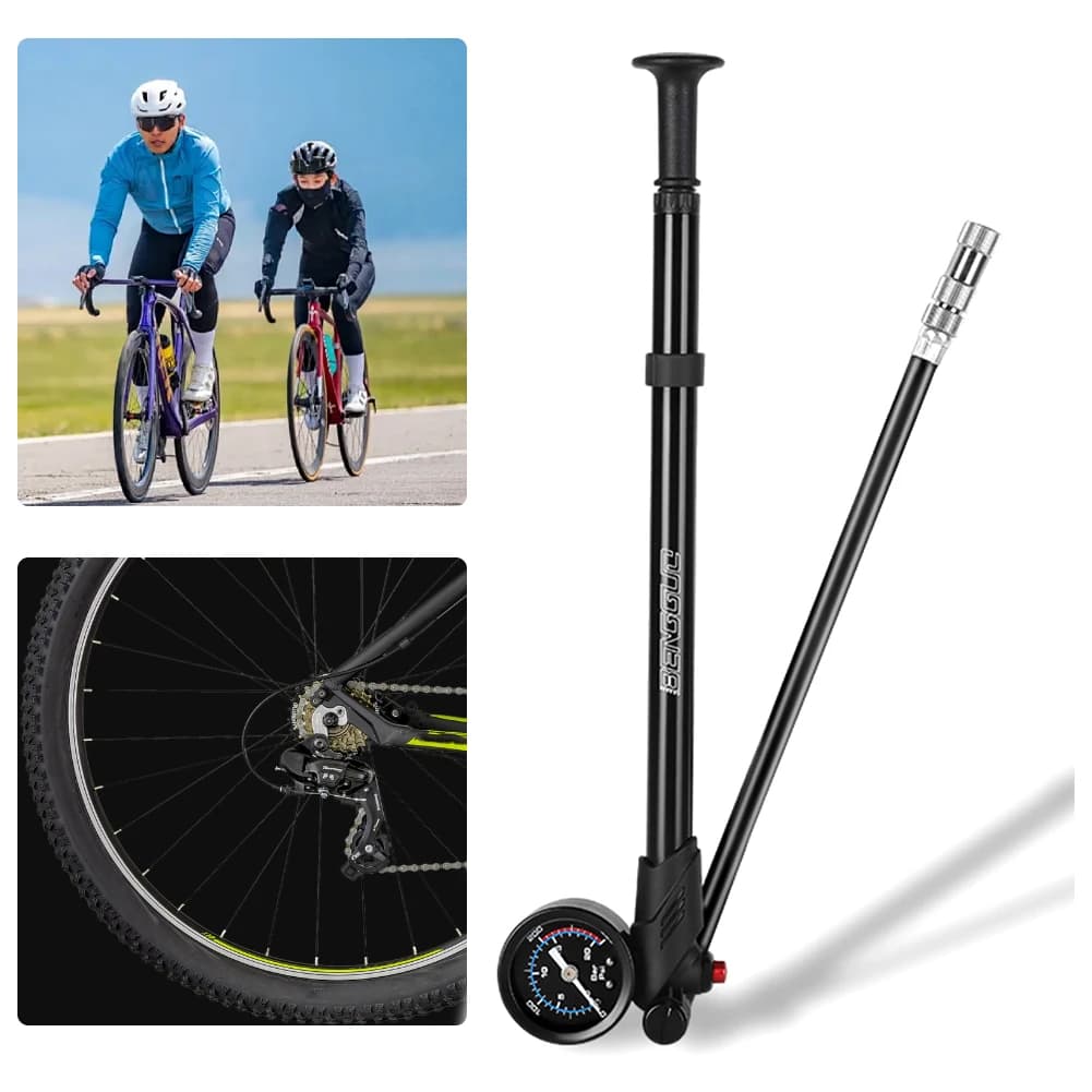 Pompa da bicicletta 300PSI adatta e pompa per ammortizzatore ad aria per bici Schrader Pompa ad aria per pneumatici per mountain bike Sospensione anteriore/posteriore