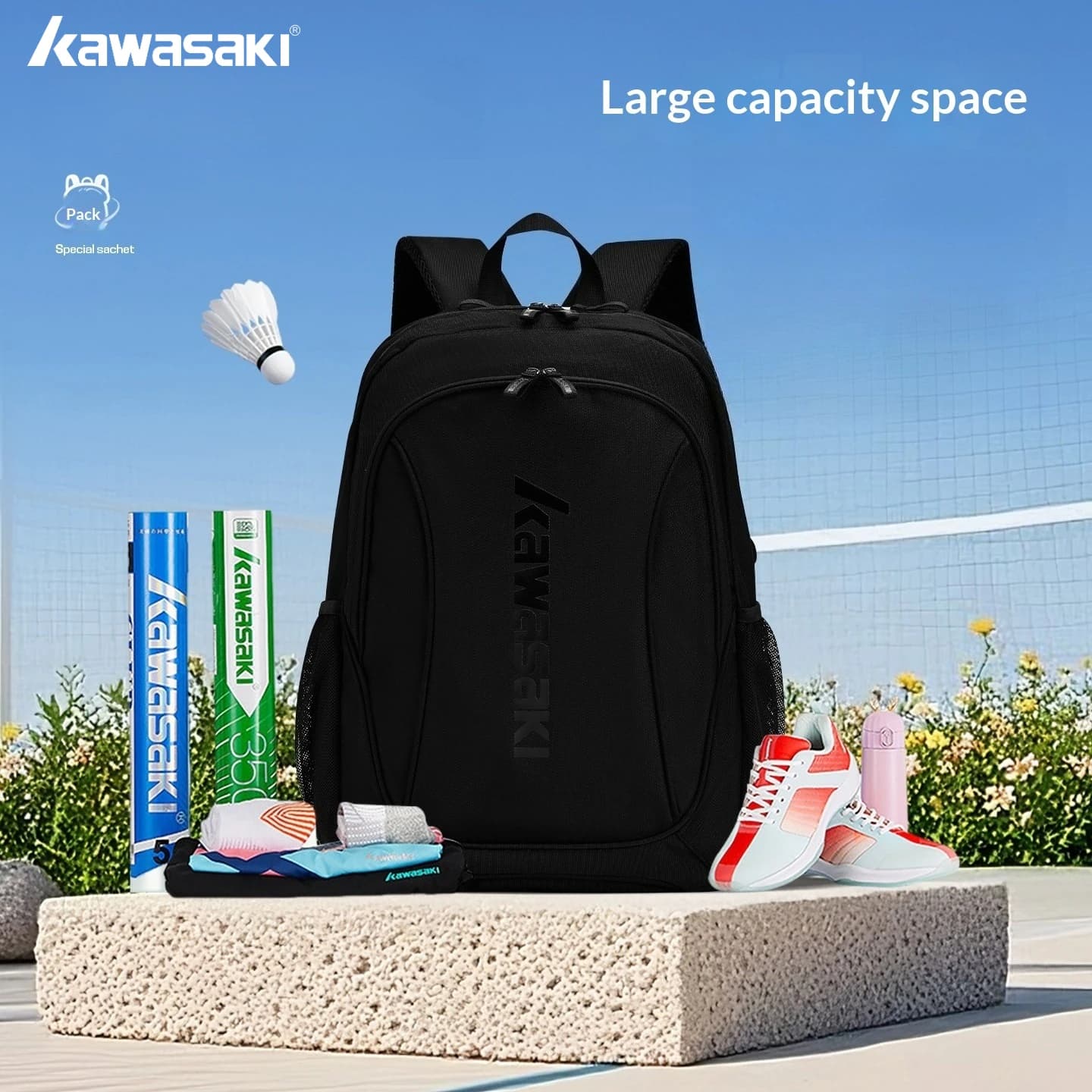 Badminton tennis bag Kawasaki versatile backpack for outdoor use Unisex trekking bag multifunctional sports bag for Tenis racket