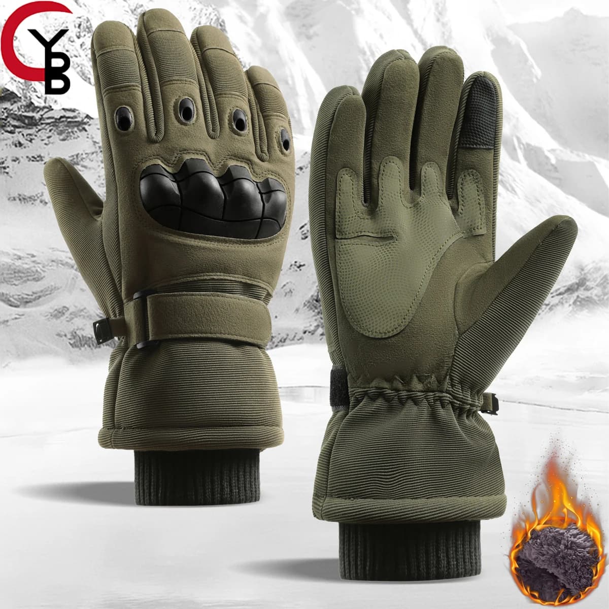 YANBIGUO -20 ℃ /-4 ° Guanti invernali F resistenti al freddo, guanti invernali impatto/atattici, antiscivolo, guanti da sci touch screen, sicurezza, protezione