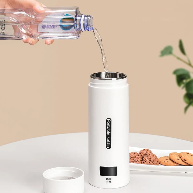Bollitore elettrico portatile da 500 ml Tazza di acqua bollente da viaggio Tazza di riscaldamento intelligente Bollitore di controllo della temperatura con display digitale 220 V