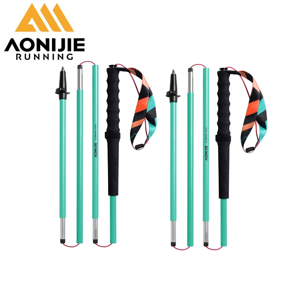 AONIJIE 2 Piece/Couple Trekking Sticks in Ultralight Aluminum Alloy with Fast Closure for Hiking and Trail Running E4216