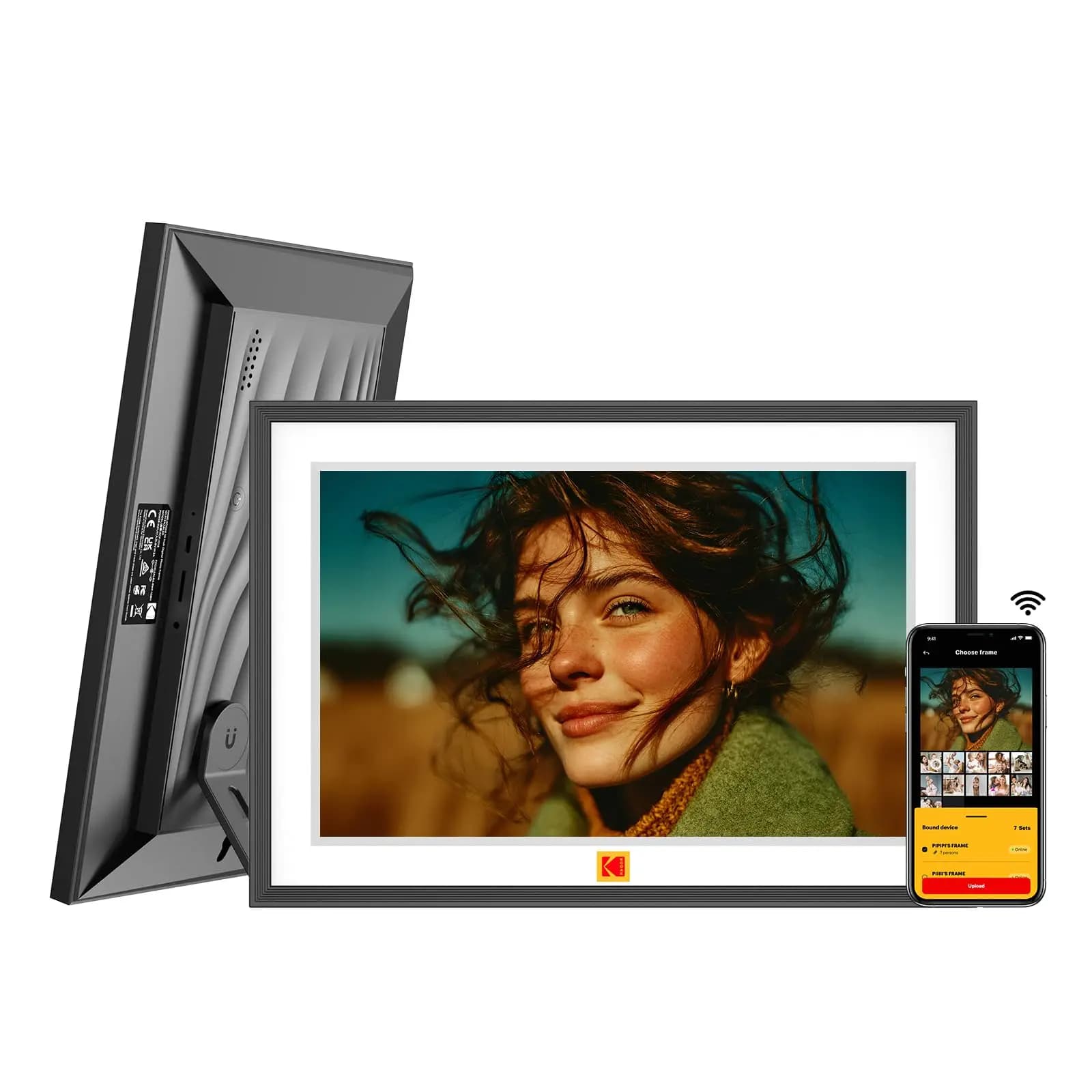 KODAK WiFi Digital Picture Frame 10.1 Inch, HD IPS Touchscreen Display, 32GB Memory, Share Precious Photos & Videos via KODAK App, Auto-Rotate Electronic Frame RCF-1018
