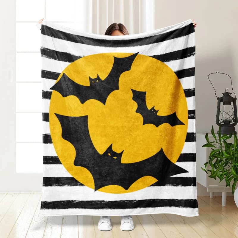 Classico cartone animato di Halloween poliestere stampato digitale Camera da letto in velluto flanella morbida fodera per divano coperta Copridivano morbido in pile