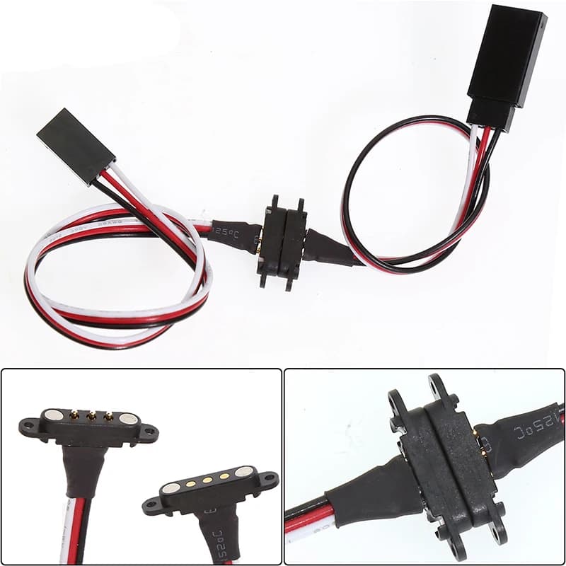 Cavo di prolunga magnetico per lampade di modelli RC, connettore magnetico a sgancio rapido per una facile smontata della carrozzeria, sicuro e pratico