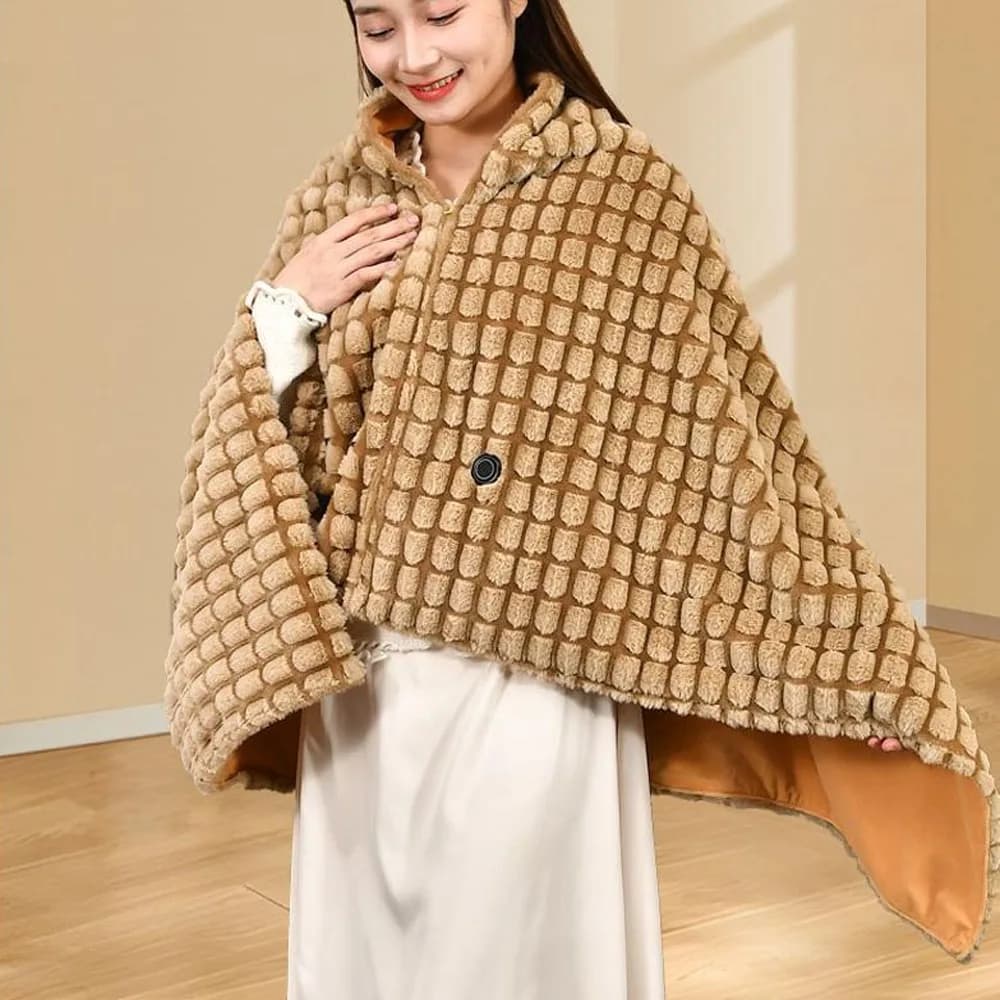 Household Wearable USB Electric Heated Blanket Warm Clothing Washable Shawl Blanket Portable Heating Cloak for Winter