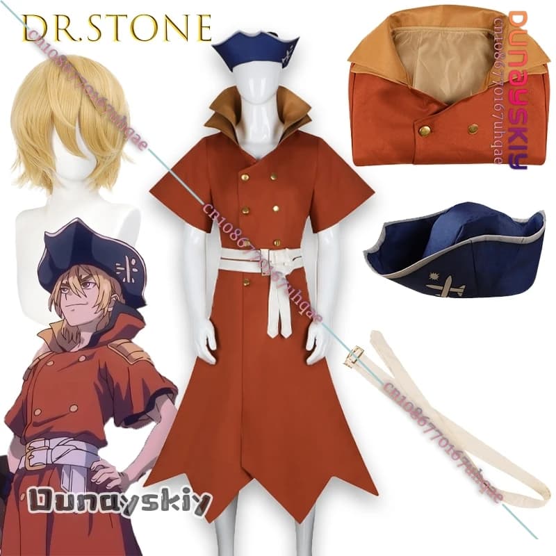 BAnime Dr Nanami Ryusui Stone Costume Cosplay {SAIKOU}Uomo Anime Abbigliamento Vestaglie e cappelli Halloween Gioco di ruolo Vestito Anime Vestaglie
