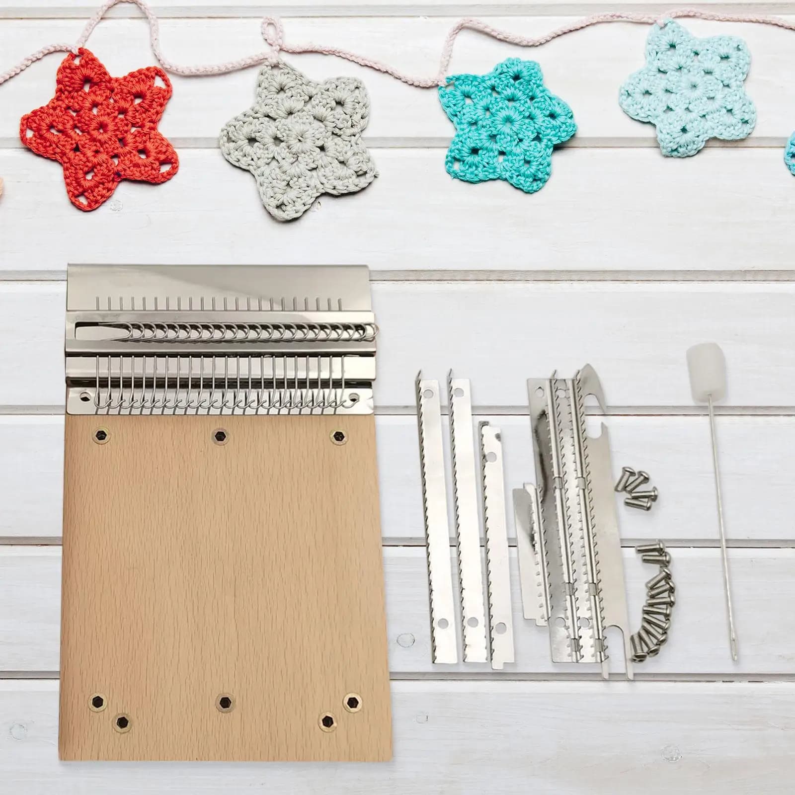 Small Weaving Loom Easy to Assemble Creative Gift for DIY Versatile Repair Tool for Jeans Tapestry Fabrics Carpets