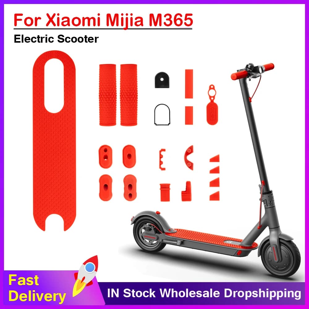 1 Set di piedini in Silicone per porta di ricarica tappo antipolvere per XIAOMI Mijia M365 custodia in gomma per Scooter elettrico e parte della presa del manubrio