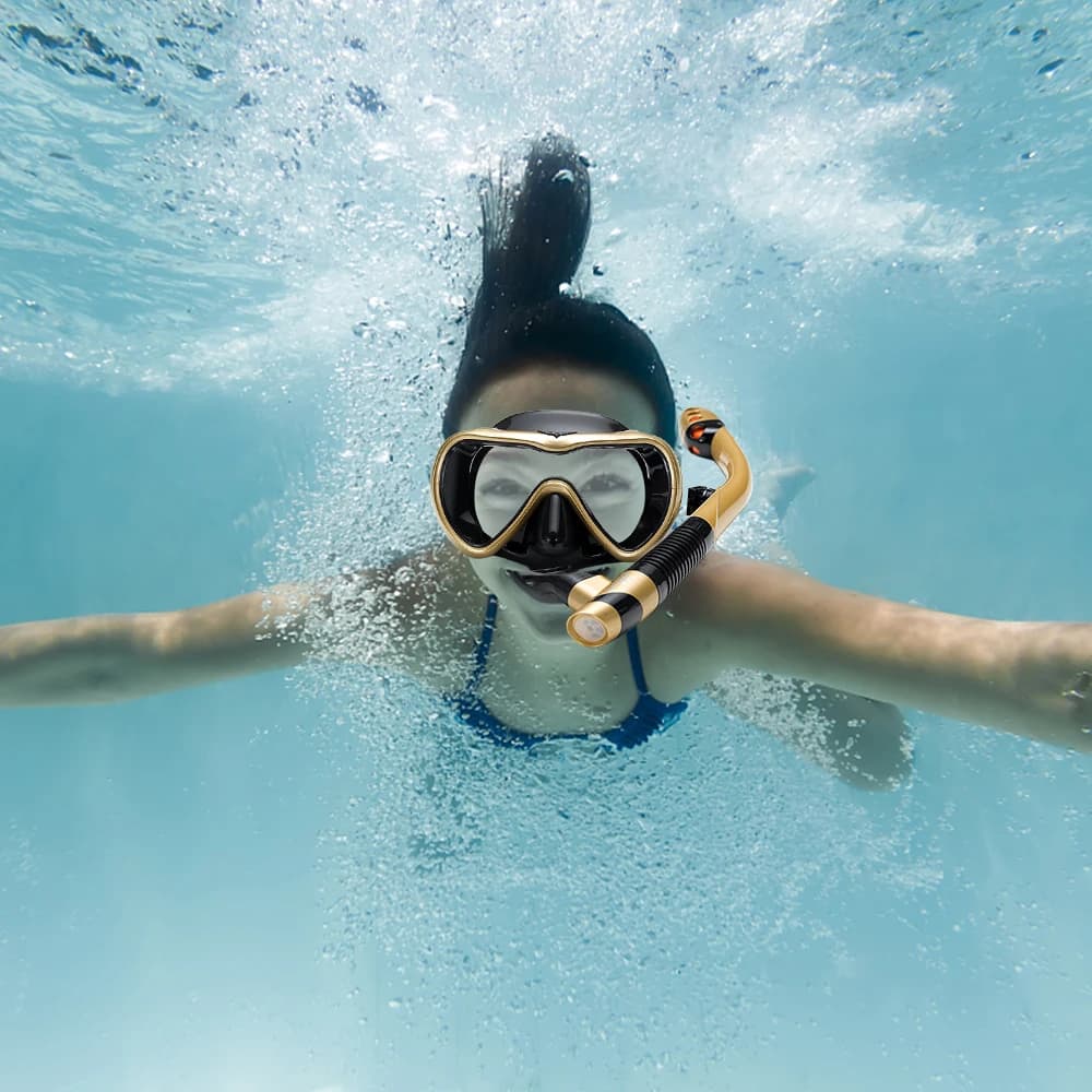 Sealed Snorkeling Set Snorkeling Glasses Snorkeling Glasses with Dry Snorkeling Tube for Snorkeling Swimming Diving