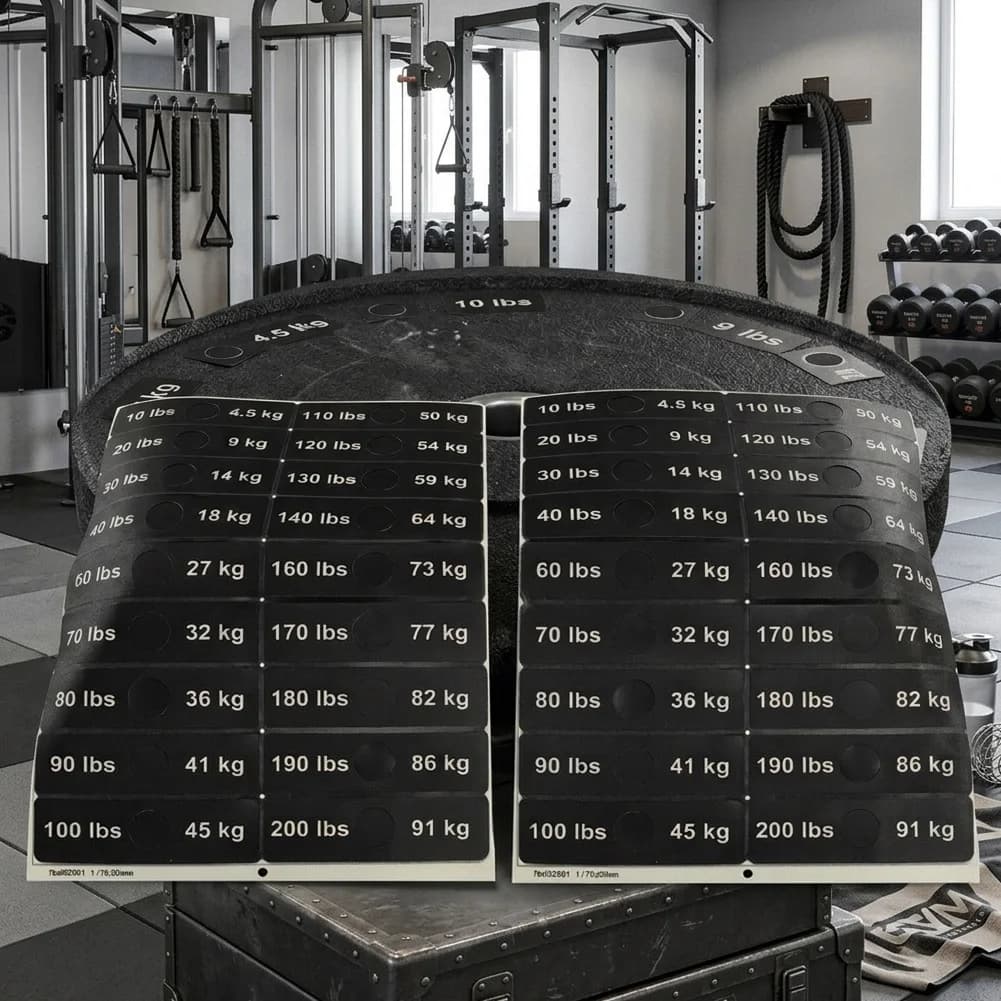 2pcs Fitness Equipment Weight Stickers 4.5kg-91kg Gym Weight Stack Label Number Fitness Equipment Weight Plate Sticker