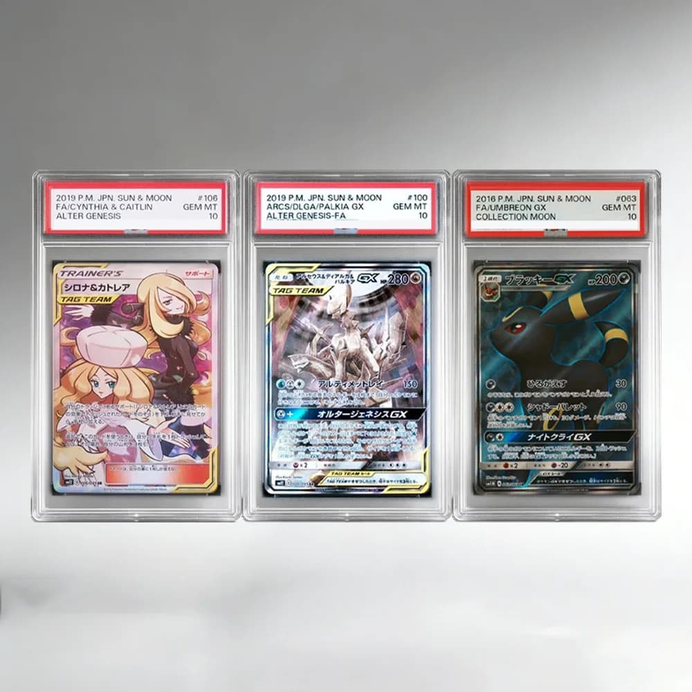 Carta di Valutazione Anime PTCG Fai-da-Te, Replica di Alta Qualità delle Carte JPN SUN MOON UMBREON CYNTHIA&CAITLIN PALKIA, Carta Classica da Gioco