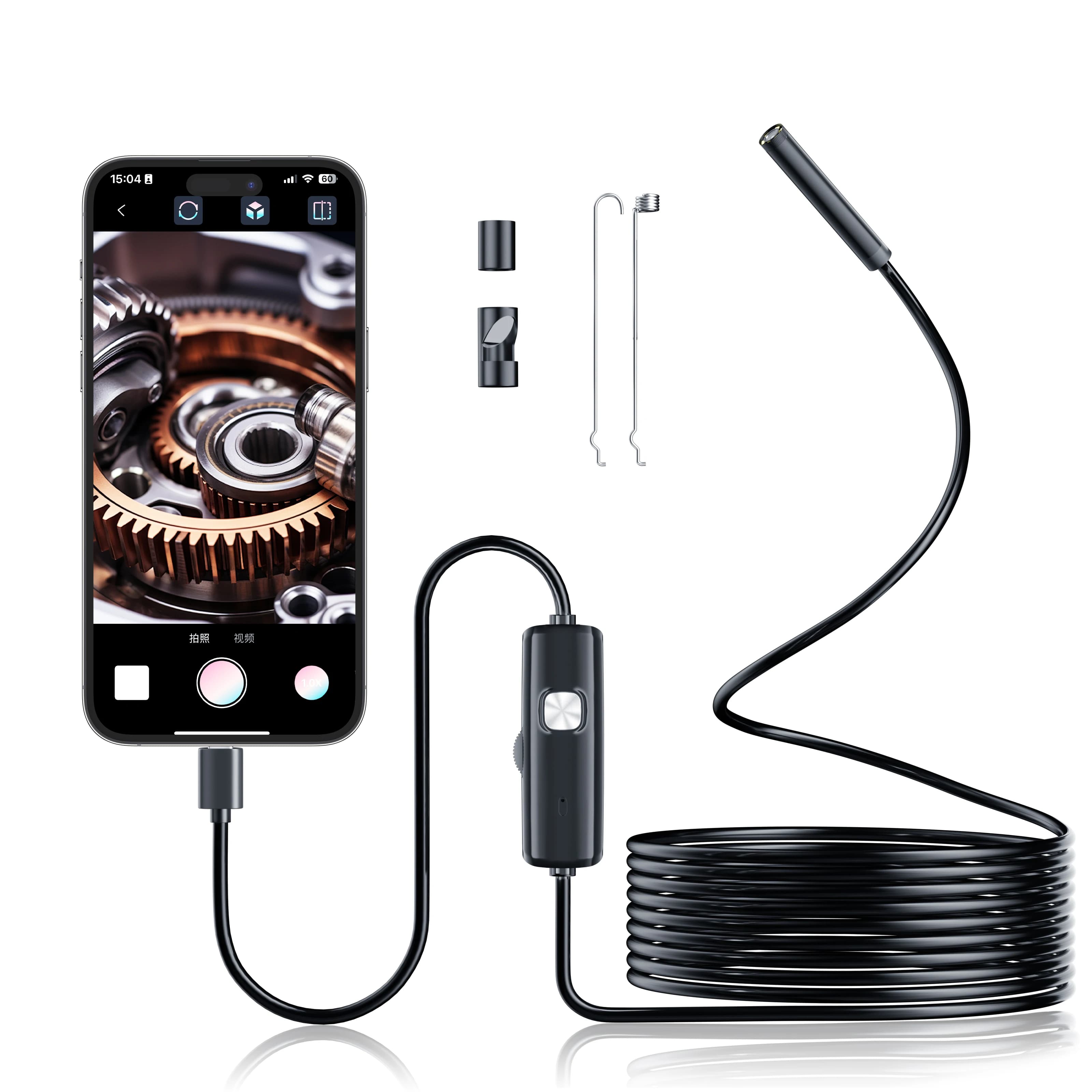 7.0 mm IP67 TYPE-C Endoscope Camera Waterproof 6 LED USB Adjustable Android Phone PC Flexible Inspection Boroscope Camera