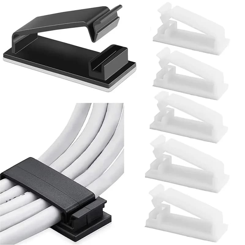 10 Pezzi Organizzatore Cavi Autoadesivo, Morsetto Portacavo per Gestione Cavi USB, Organizzatore Cavi da Scrivania