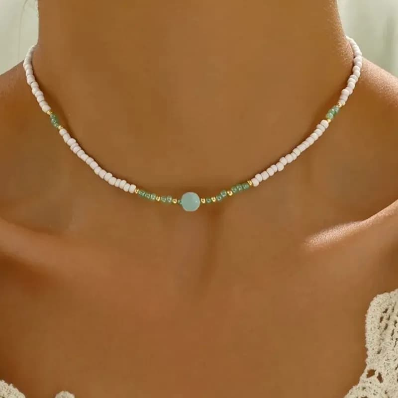 Elegante collana con ciondolo con perline artigianale Boho-Chic per le donne, occasioni di festa, accessori per gioielli, regali