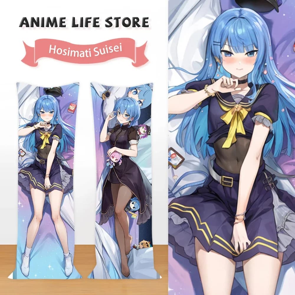 Dakimakura VTuber Hosimati Suisei Hugging Body Pillow Cover Double-Sided Print Anime Pillowcase Otaku Decorative Cushion Covers