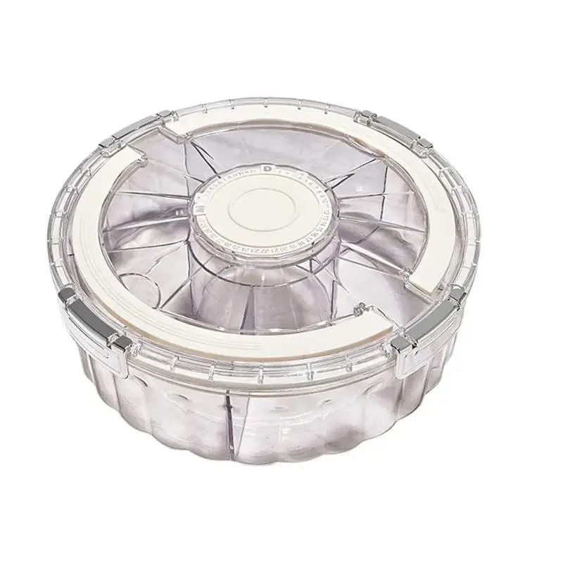 AEE4-Multifunction Food Storage Tray With Lid Food Containers Tray To Keep For Nuts And Candy Dried Fruit Snack Plate Serving
