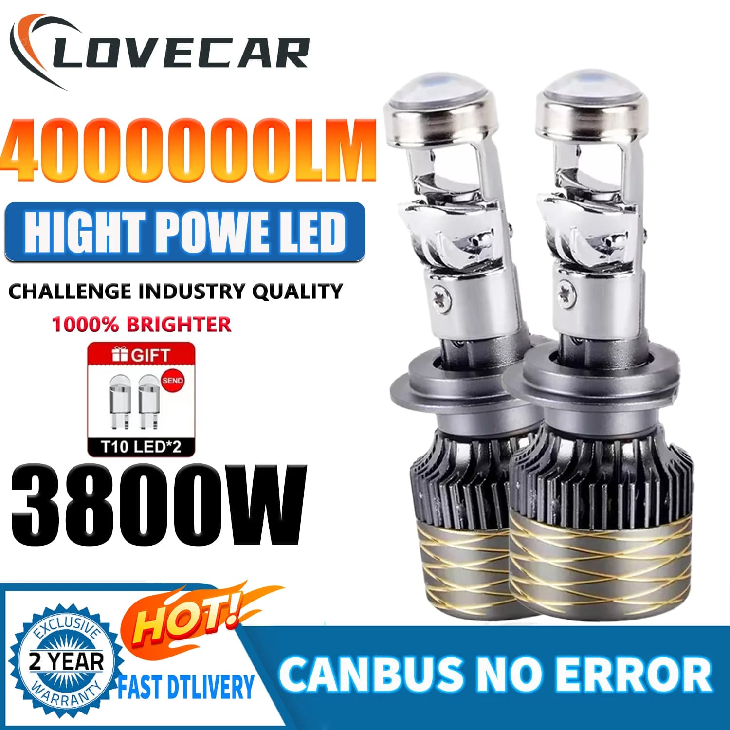 LOVECAR Bi LED H7 H4 Fari Proiettore Mini Lente Abbagliante 12V 24V H8/H9/H11 H7 9005 9006 Faro Lampadine su Auto Lampada