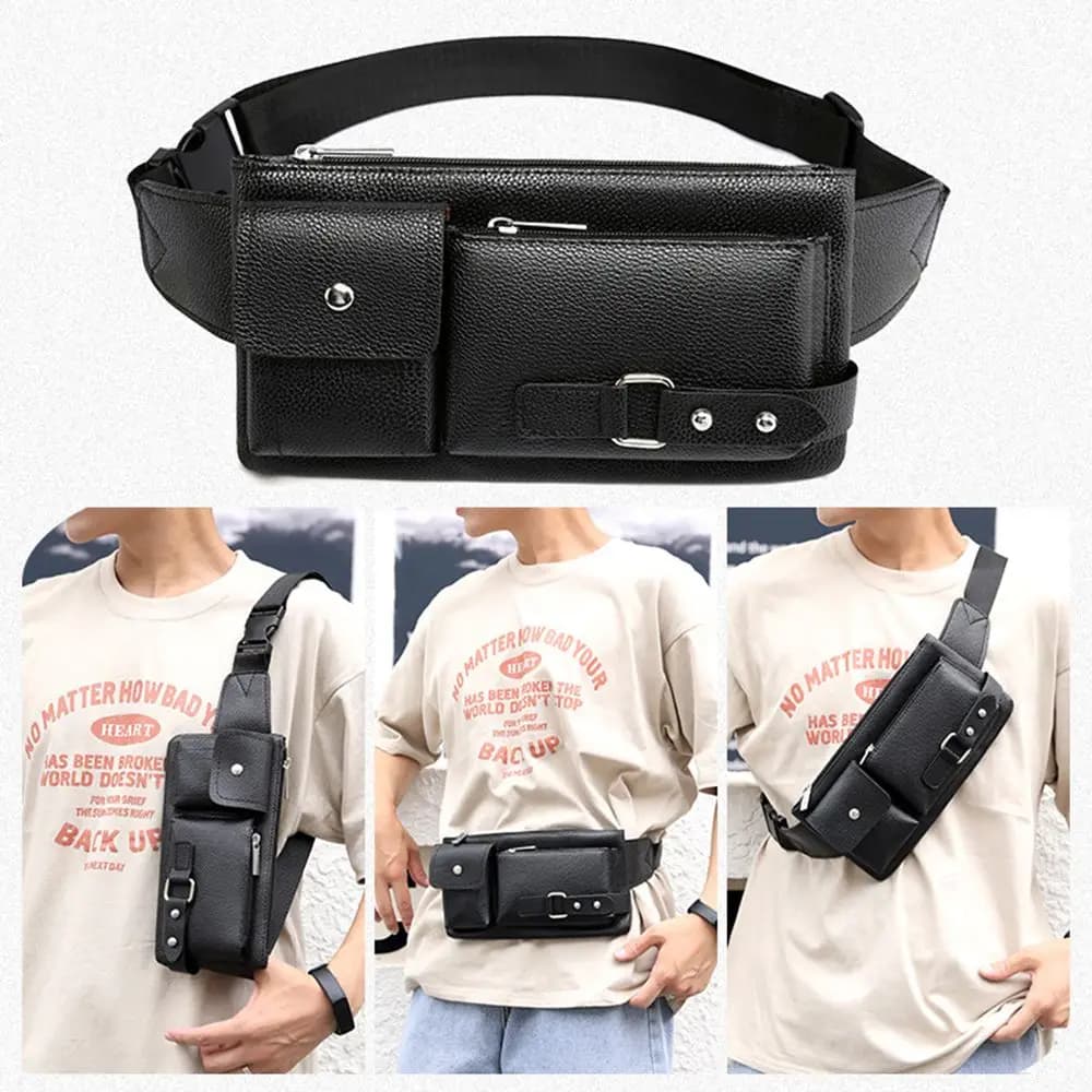 Travel Large capacity Outdoor sports Fanny Pack Leather Waist Bag Chest Packs Mobile Phone bag