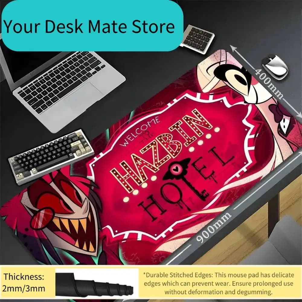 HazbinS H-Hotels AlastorS Mouse Pad 90x40 Cm Kawaii Desk Mat Xxl Pc Desk Decor Gamer Gaming Computer Offices Mousepad Keyboard