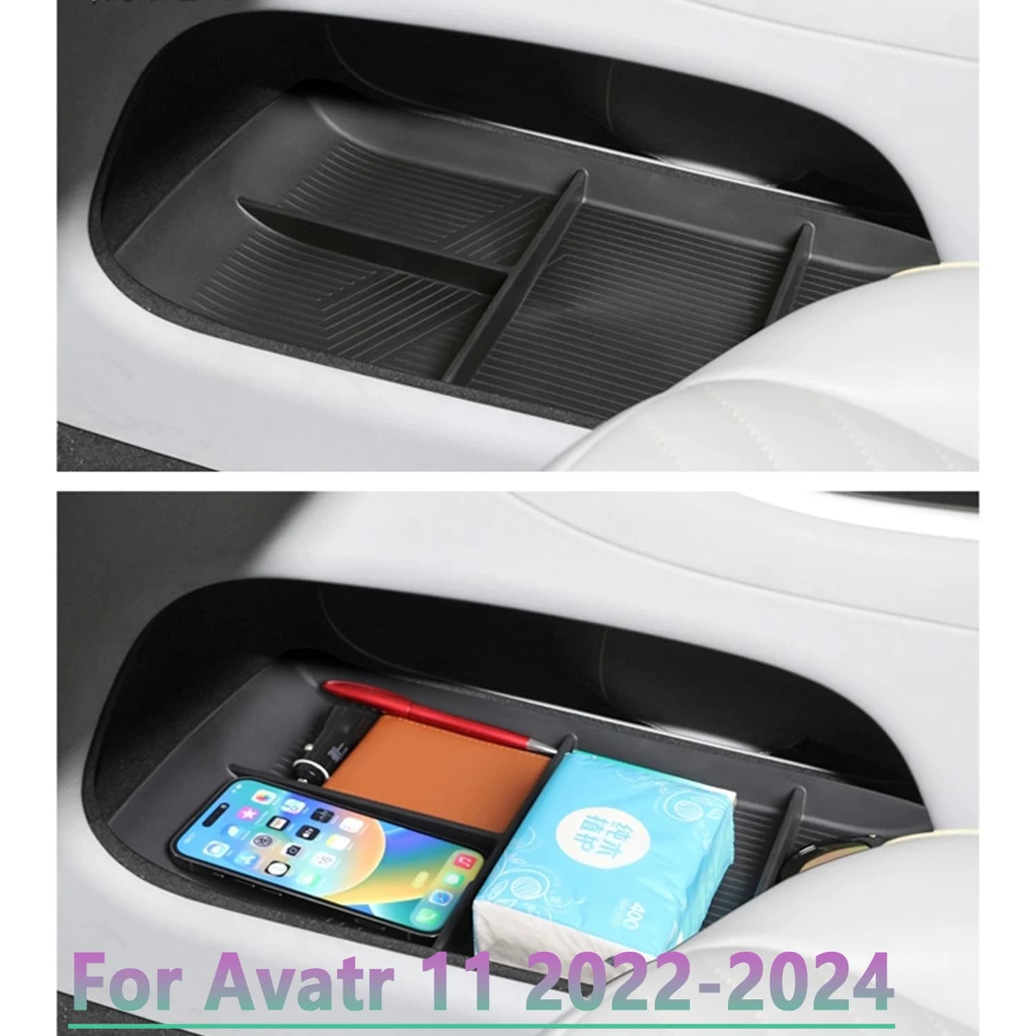 Per Avatr 11 2023 2024 Auto Console Centrale Scatola di Immagazzinaggio Centro Organizzatore Scatola di Immagazzinaggio Inferiore Impermeabile antiscivolo Accessori Auto