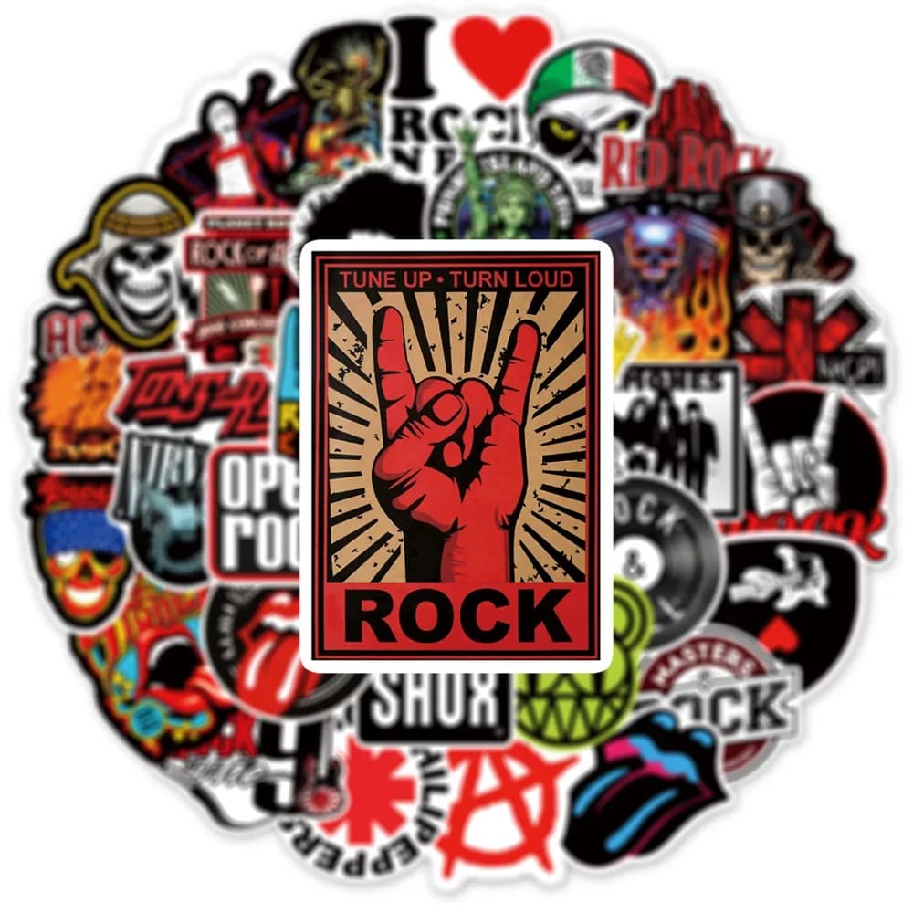 10/50 pezzi adesivi Rock Roll Singer per laptop zaino fai da te bottiglia d'acqua decalcomania per bicicletta adesivo Graffiti per auto calda