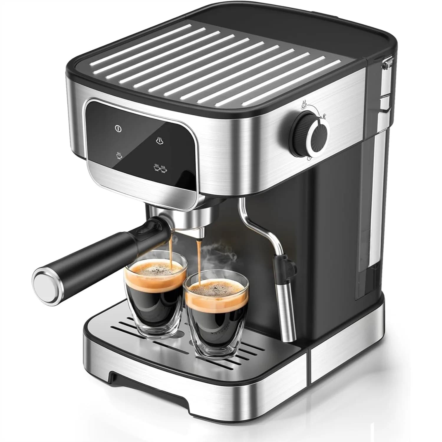 Macchina per Espresso 20 Bar, Macchina Professionale per Caffè con Montalatte Automatico, Compatta per Casa con Schermo Touch LED