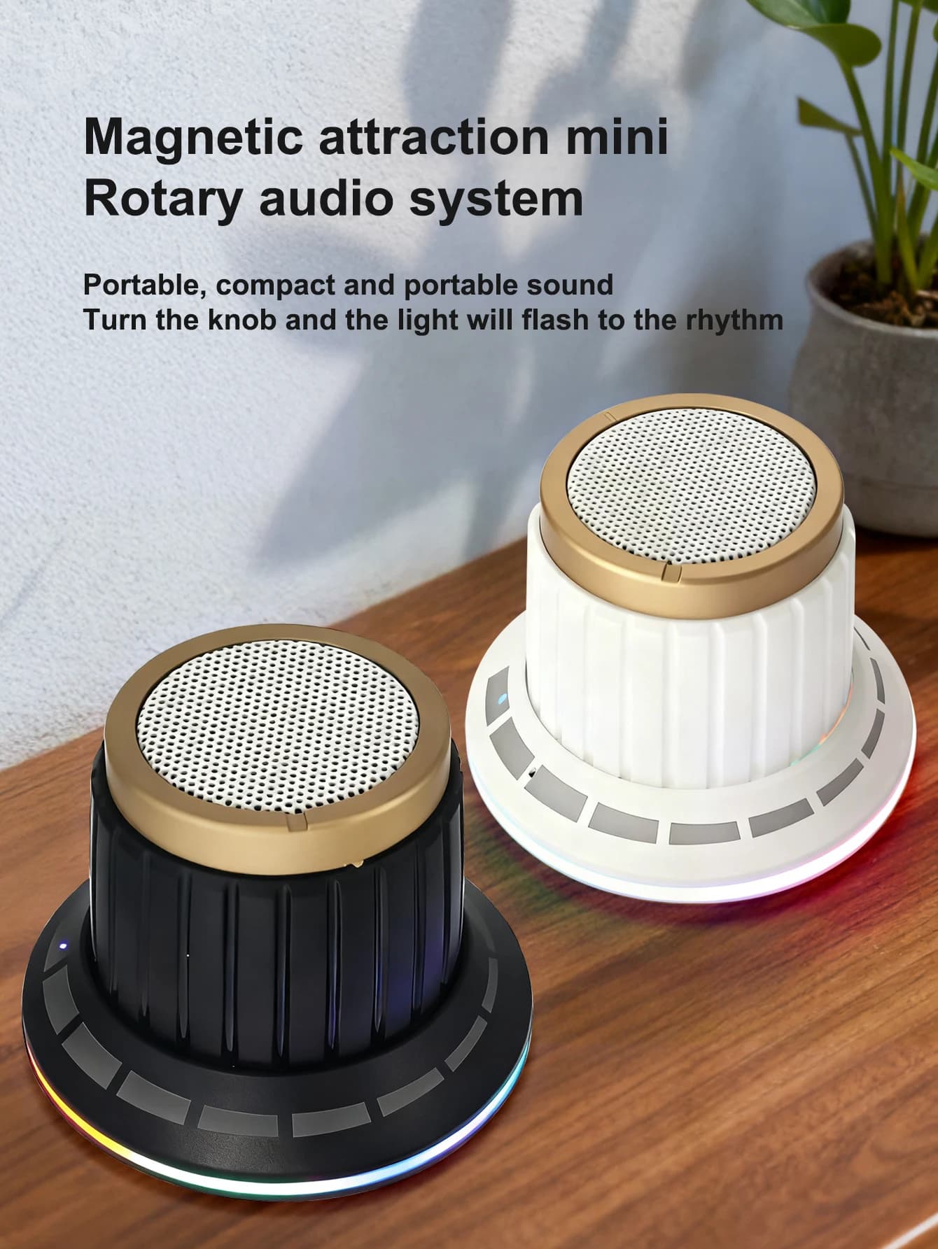 Altoparlante Bluetooth Magnetico Portatile, Mini Box Musicale Wireless con Luci LED Colorate, Speaker per Doccia, Casa, Soggiorno e Feste