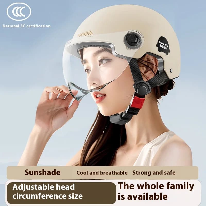 Casco da moto invernale caldo antivento Mezzo casco certificato 3C Berretto di sicurezza da moto per la protezione della guida in tempo freddo Gea