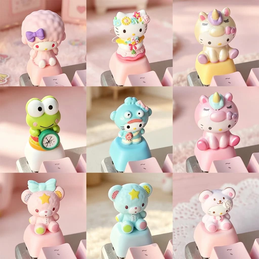 Kawaii Sanrios Keycaps Cute 3D ESC Keycap DIY Custom Keycap for Cherry MX Mechanical Keyboard Cross Axis Gift Hot Sale