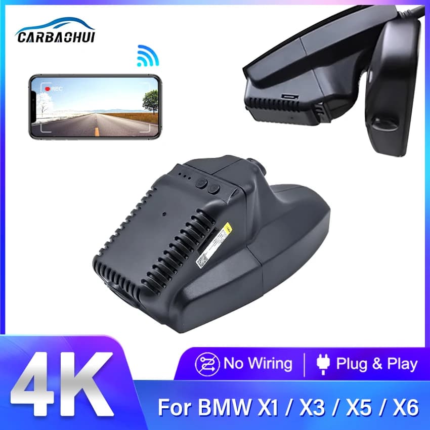 4K DVR WiFi Plug and Play dashboard camera with APP control, UHD 2160P for BMW X1 X3 X5 E61 E60 E82 E87 E88 E90 2004-2015