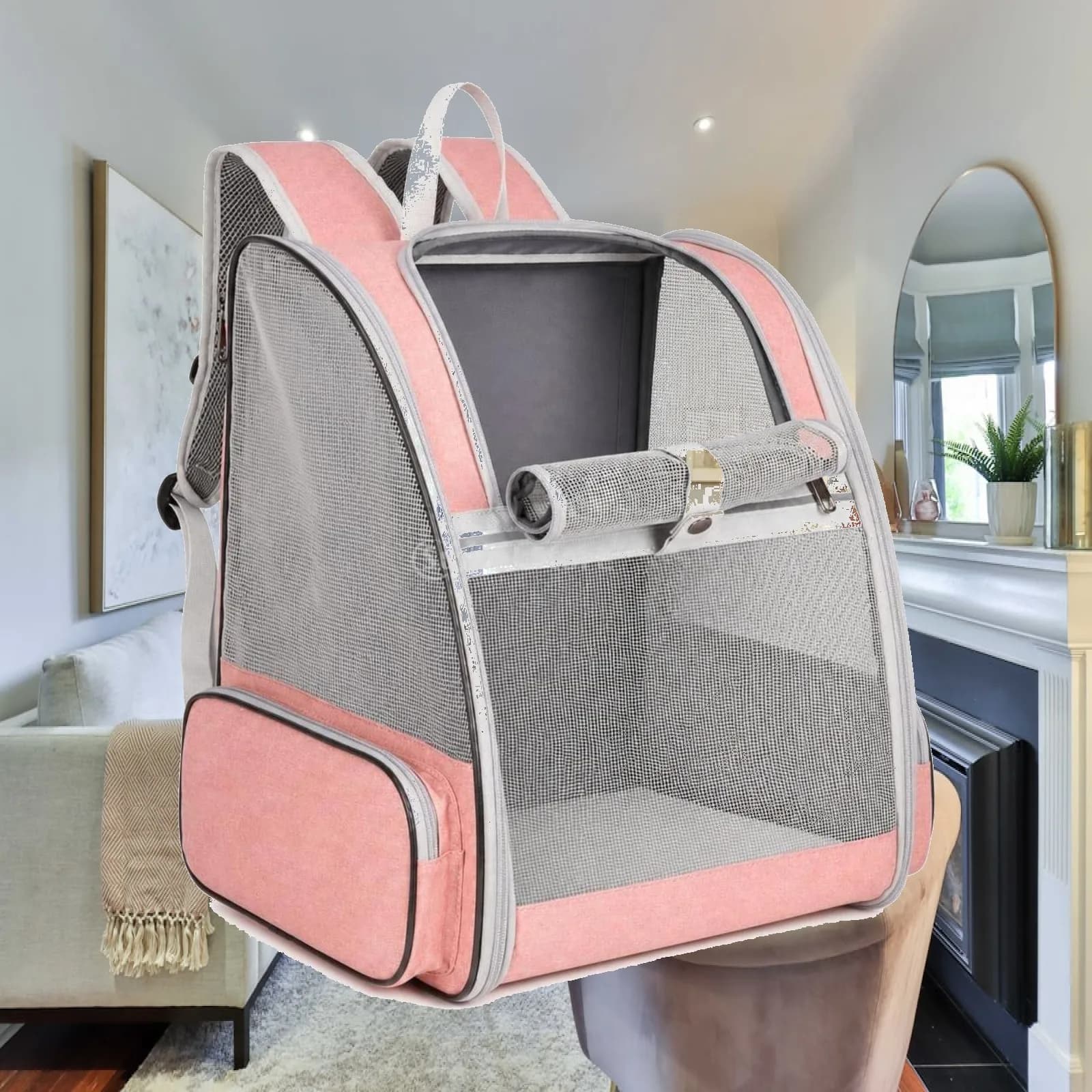 Industrial Carrier Dog and Cat Travel Backpack Foldable Oxford Pet Carrier Bag with Soft Removable Cushion for Trips