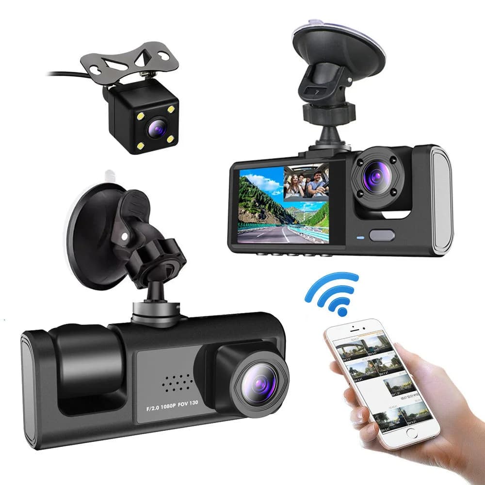 HONGTONG Dash Cam for 2 inch car to 3 goals 1080P HD Night vision Front rear registration with WiFi