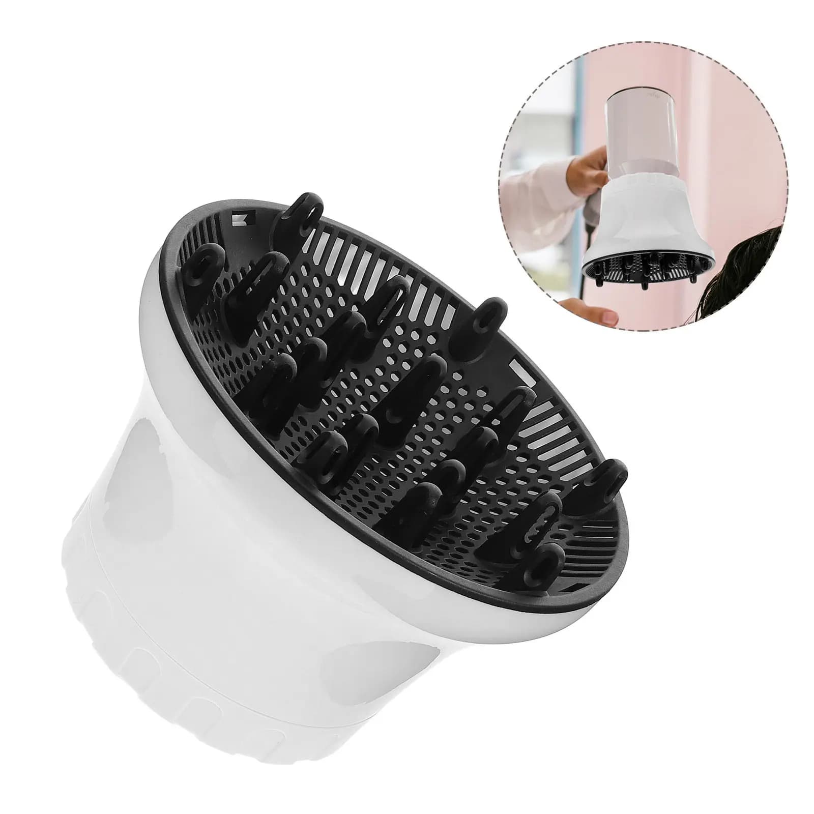 Diffuser for Universal Hair, Suitable for All Hair Dryers, Large Hood for Styling Without Crespo on Hair and Ricci